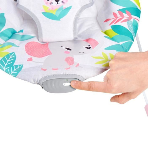 BRIGHT STARTS Pink Flamingo Baby Bouncer, lugnande vibrationer, Activity Arch med interaktiva leksaker Flerfärgad