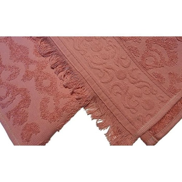 Jacquard-pyyhe hapsuilla 30 x 50 cm - Pinkki