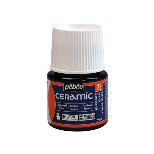 Färg - Pébéo - Ceramic Sèvres - 45ml - Blå - Blank Blå
