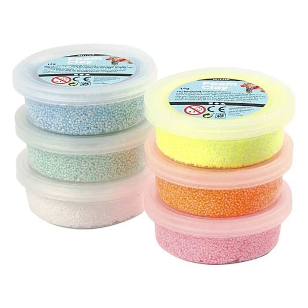 Foam Clay Beaded Modeling Clay Set - FOAM CLAY - Set om 6 - Glittrigt - Flerfärgad Flerfärgad
