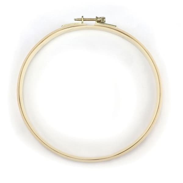 Puinen kirjontarumpu ø 18 cm beige