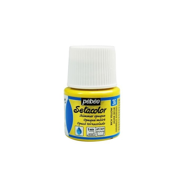 Stofmaling - Pébéo - Setacolor uigennemsigtig moire gul rig - 45 ml - Blank effekt - Iriserende Rik gul