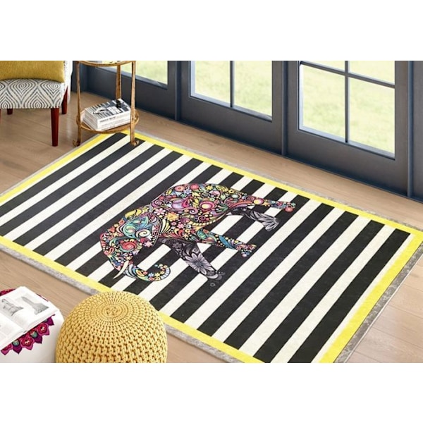 Tæppe - MANI TEXTILE - Ganesh Gul - 120x180 cm - Syntetisk - Moderne Gul