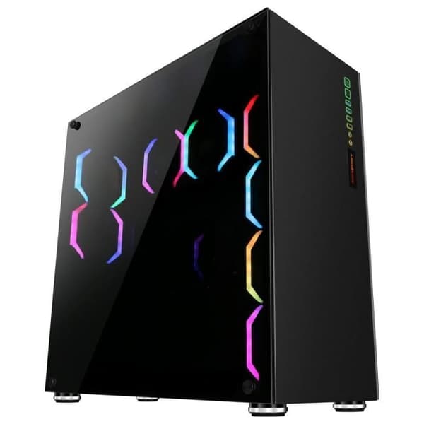 ABKONCORE R780 Sync PC CASE - RGB-bakgrundsbelysning - Svart - Härdat glas - E-ATX-format (ABKO-RMS-780-SYNC)