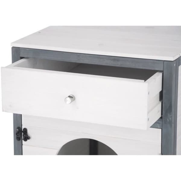 KERBL - Katttoalett - 58 x 45 x 60 cm - IDA - Vit/blå -