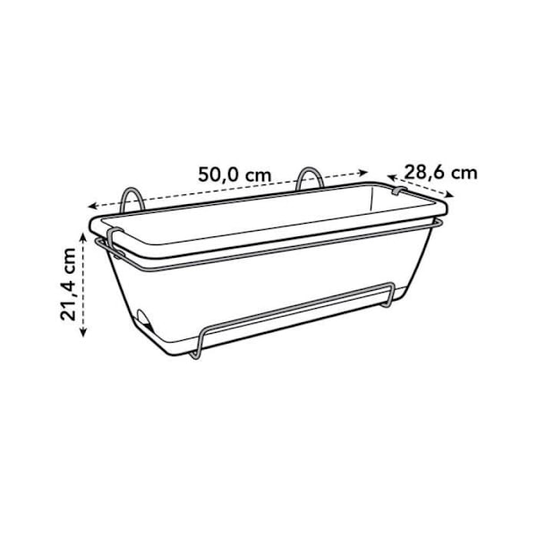 Elho Barcelona Allin1 50 balkonglåda - Brun - L 50 x B 28 x H 19 cm - Balkong; exteriör - 100 % återvunnen Mol