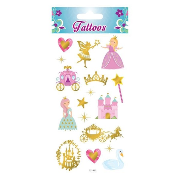 Tillfälliga tatueringar - Prinsessor - Förgyllning Flerfärgad