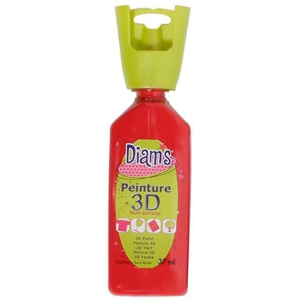 Diam's 3D maling 37 ml glansende dyb rød Mörkröd