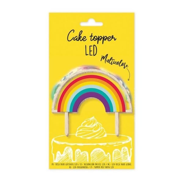 Rainbow LED cake topper - SCRAPCOOKING - Lys upp dina kakor med flerfärgade lysdioder Flerfärgad