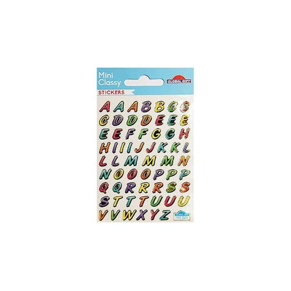 63 Stickers - Flerfärgat alfabet - Blank - 1,8 cm Flerfärgad