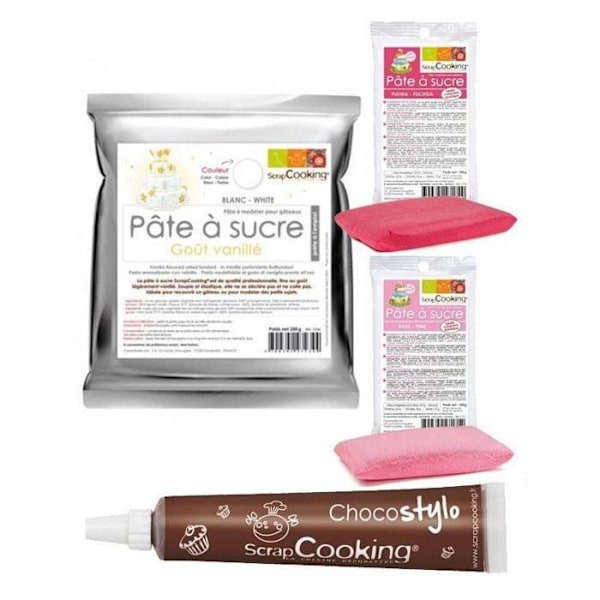 Kit för sockerpasta födelse tjej + 1 chokladpenna