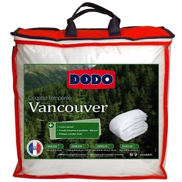 DODO Vancouver tempereret dyne 140x200 cm Vit