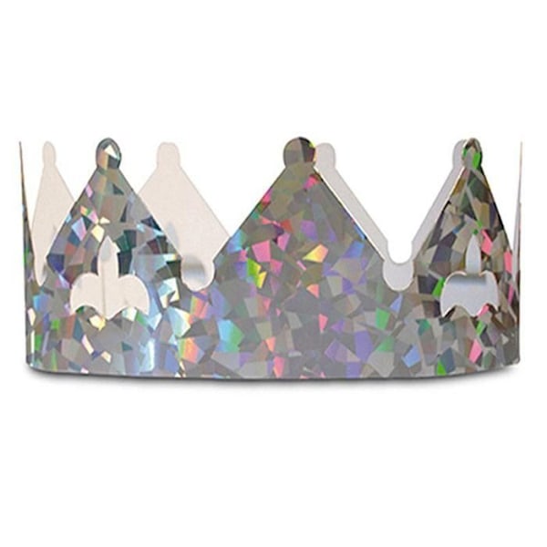 2 pappkronor för galette des rois - Holografisk Silver