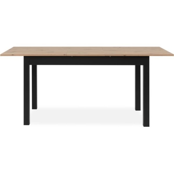 COBURG utdragbart bord + 1 st 40cm förlängning - Industriell stil - Hantverkare ek/svart - 10 personer - L 137-177 x H 76,5 x D 80 cm