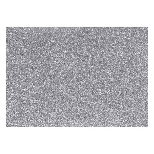 Glittersilver strykpapper - 14,8 x 21 cm Silver