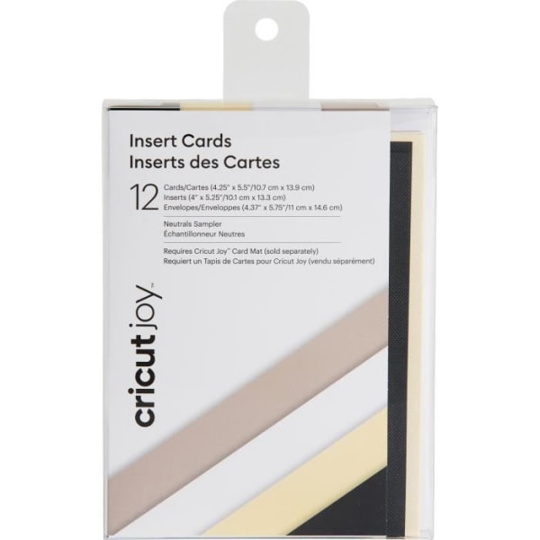 Cricut Joy "Infoga kort" dubbla kort med inlägg och kuvert, 10,7 cm x 13,9 cm neutrala/svarta