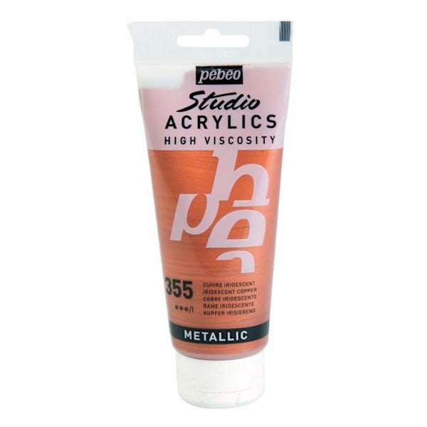 Akrylmaling - Pébéo - Studio - Iriserende kobber - 100 ml - Blank kastanj