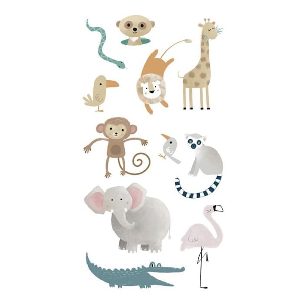 3D dyrestickers safari Flerfärgad