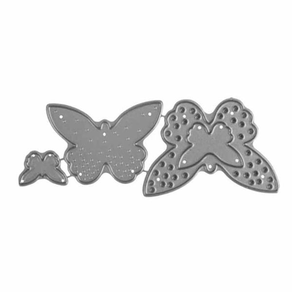 Metalskærematrice 5 x 3,5 cm - Sommerfugle Grå