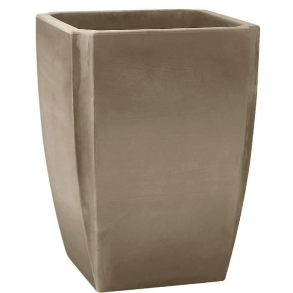 PALMEA Tall Vase Buskboks 65 L - Dobbeltvæg - Integreret vandreserve - 47 x 47 x 65 cm - Taupe - EDA