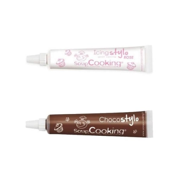 Glasurpen - Scrapcooking - Chokolade og Rose - Vaniljesmag - 20g Rosa, choklad