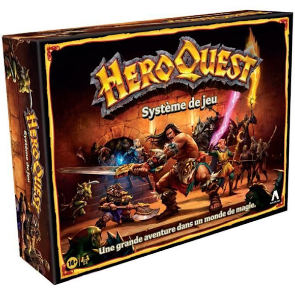 Heroquest Spilsystem, Fantastiske eventyrspil i dungeon-stil, Brætspil, Fra 14 år, 2 til 5 spillere Flerfärgad