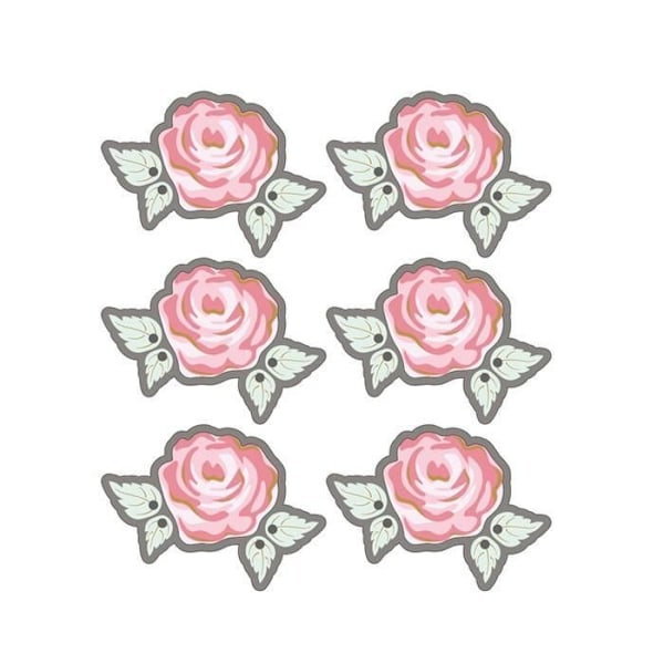 3D-tarrat Ø 4 cm - Vaaleanpunainen harmaalla taustalla Rosa