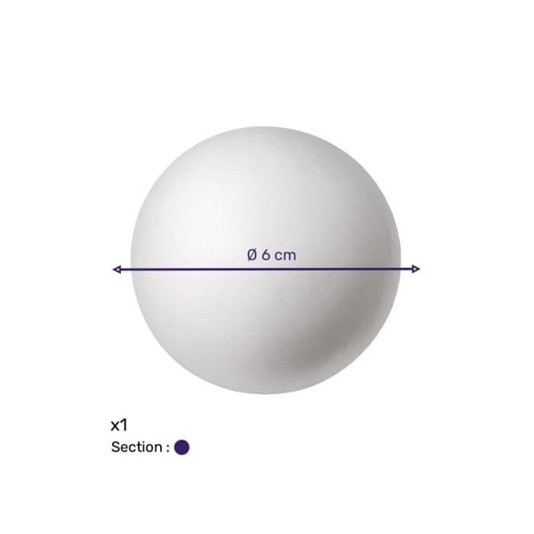 Polystyrenekugle - Rayher - Mellemformat - Hvid - Ø 6 cm - Blandet Vit