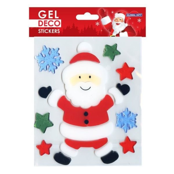 Christmas Window Gel Stickers - Merry Santa Claus