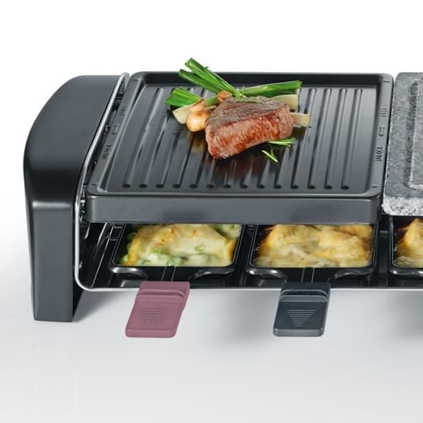 Raclette-laite SEVERIN - RG9645 - Jopa 8 henkilöä - Yhdistetyt keittolevyt - 1400W Svart