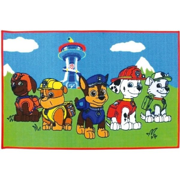 Fun House Paw Patrol -matto 120x80 cm lapsille blått och grönt