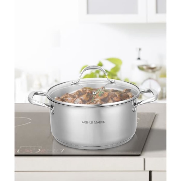 AM1022 Arthur Martin Stockpot 36 cm med låg – Rustfrit stål – Alle varmekilder inklusive induktion Rostfritt stål