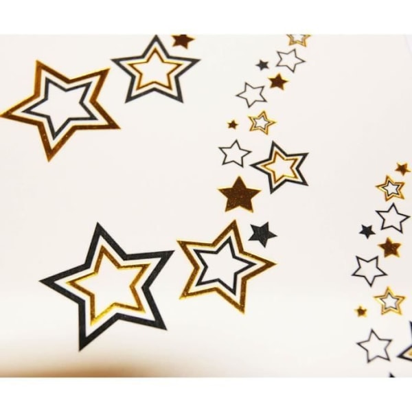 Midlertidige tatoveringer - Stjerner - Sort - Guld