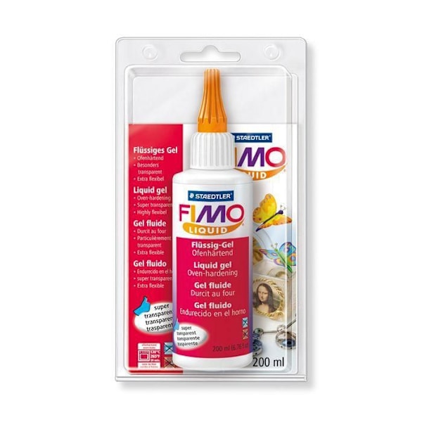 Flydende Fimo Gel - Fimo - 200 ml - Gennemsigtig - Ideel til forskellige teknikker - Vandtæt beskyttelse Transparent
