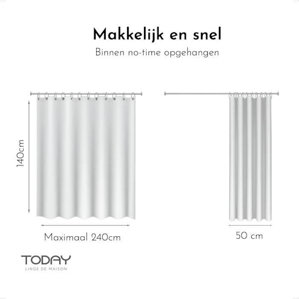 I DAG gardin Blågrå 140x240 cm blå