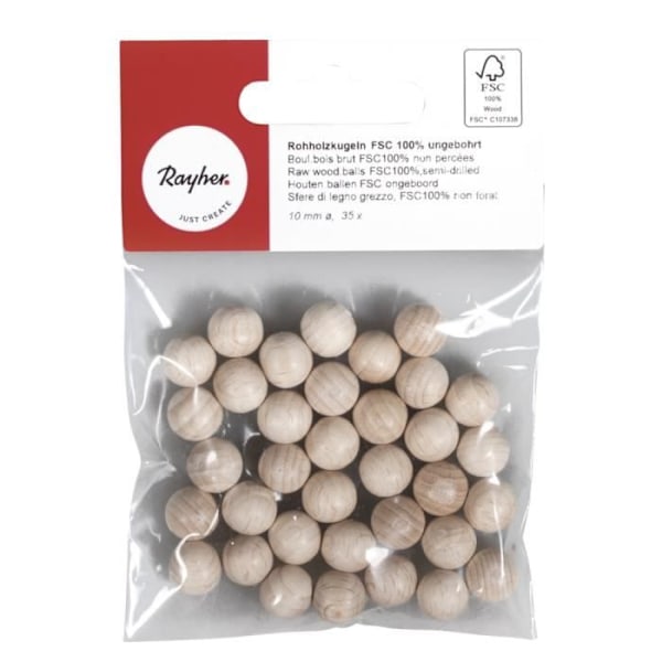Puu-ruuvi - FSC 100% - 10 mm - Rei'ittämätön - Pakkaus 35 kpl - Beige