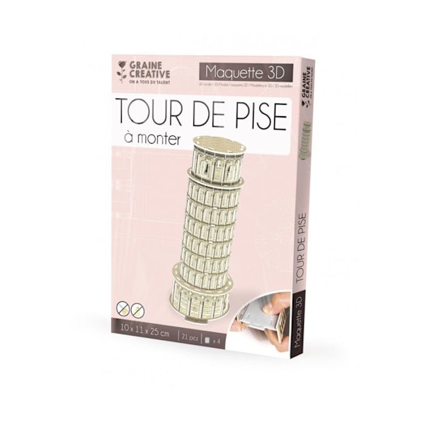 3D Puzzle Tower of Pisa - Arkkitehtuuri ja monumentti - Mixed Flerfärgad