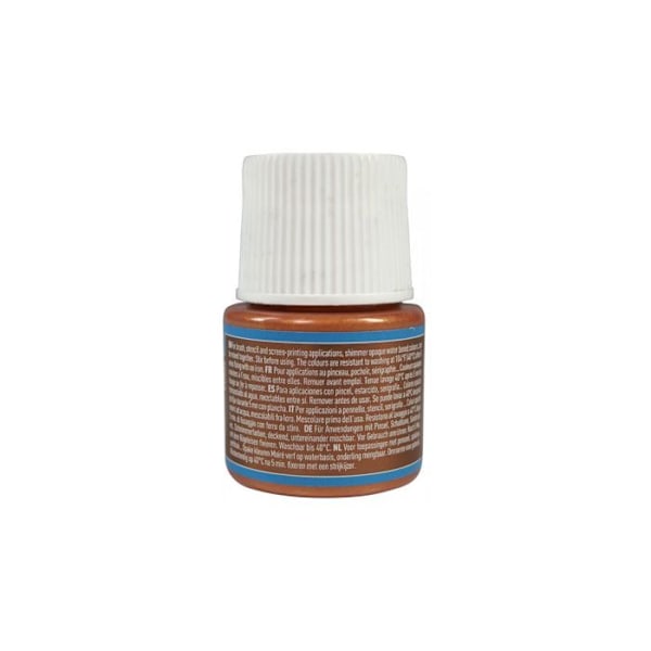 Tøjmaleri - PEBEO - Sétacolor uigennemsigtig moire kobber - 45 ml - Kobberfarve - Metal effekt Koppar