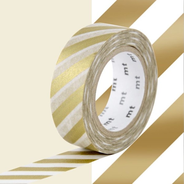Masking Tape MT gold stripes - raitakulta Guld