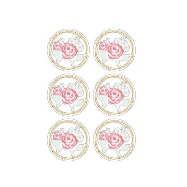 3D klistermærker Ø 4cm - Rosa på hvid baggrund Rosa