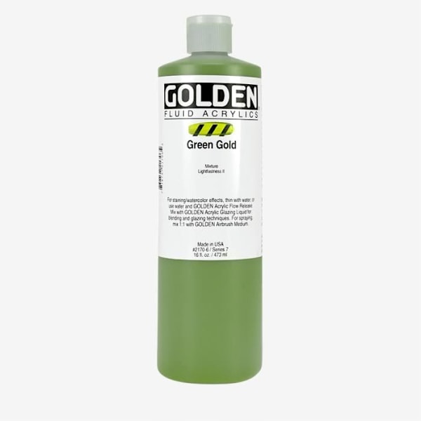 Golden : Flydende Akrylmaling : 473ml (16oz) : Grøn Guld