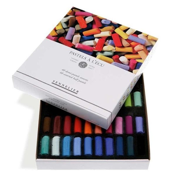Pastellfarver - Sennelier - 1/2 pind - 40 assorterede farver - Enestående kvalitet - Blandet Assorterede farver