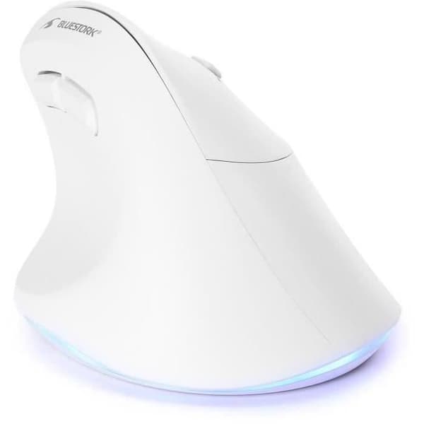 Trådløs Ergonomisk Mus - BLUESTORK - ERGO - Lysende - PC/MAC - Sort Vit