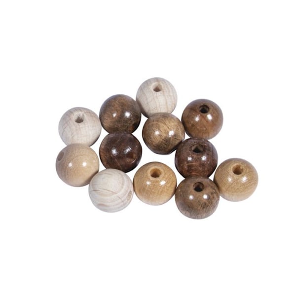 Puupalot hiottuina 12mm Luonnolliset sävyt 32 kappaletta Naturliga toner