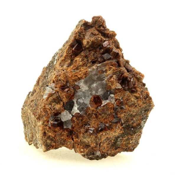 Sten og mineraler. Grossulær granat-Andradite. 229,5 øre. Pyrénées-Orientales, Frankrig.. Röd