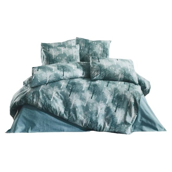 Sängkläder - GRÖN TRÄD - 140x200 - 80% Bomull - 20% Polyester - Tryckt Grön