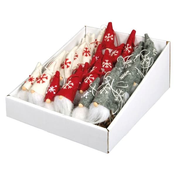 Röd tomte - julgransdekoration - 10 cm Röd