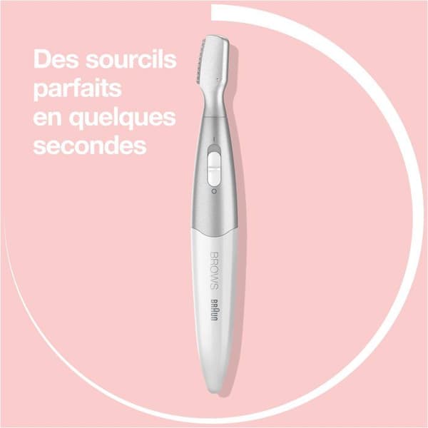 Mini-trimmer för precision - BRAUN - FG1106 Ögonbryn - 1 hastighet - Batteri - Grå / Vit Grå och vit