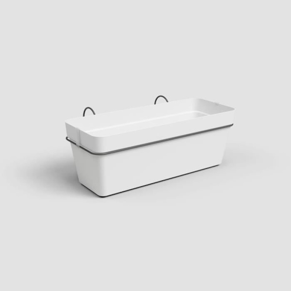 ARTEVASI plantering - Capri RE balkongkit 50cm vit - Med vattenreserv - Plast Vit
