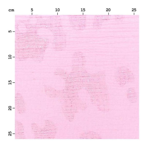 Dubbelt bomullsväv 50 x 130 cm - 130 g / m² - Rosa och varm folie Rosa